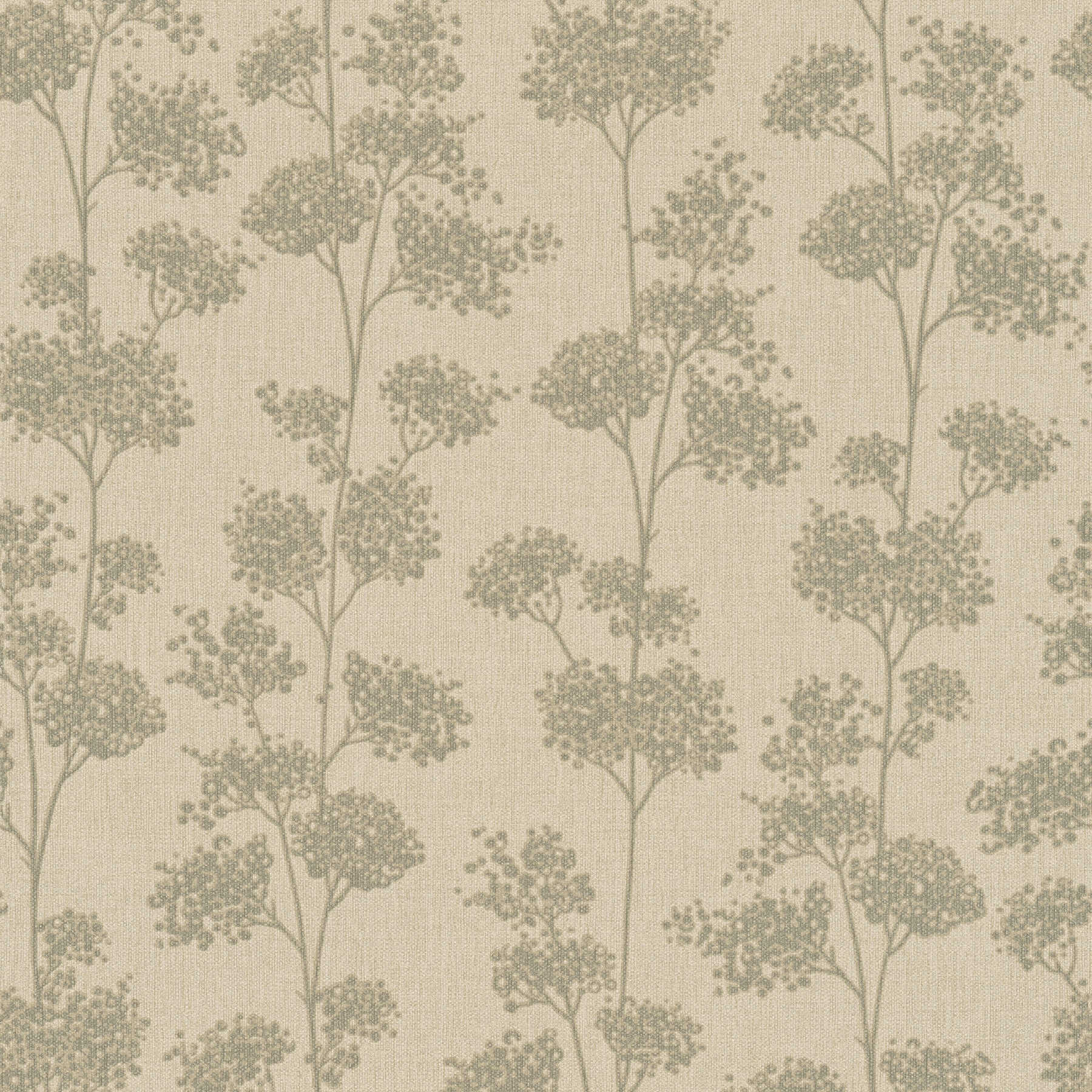 Linen optics wallpaper country style & nature motif - beige
