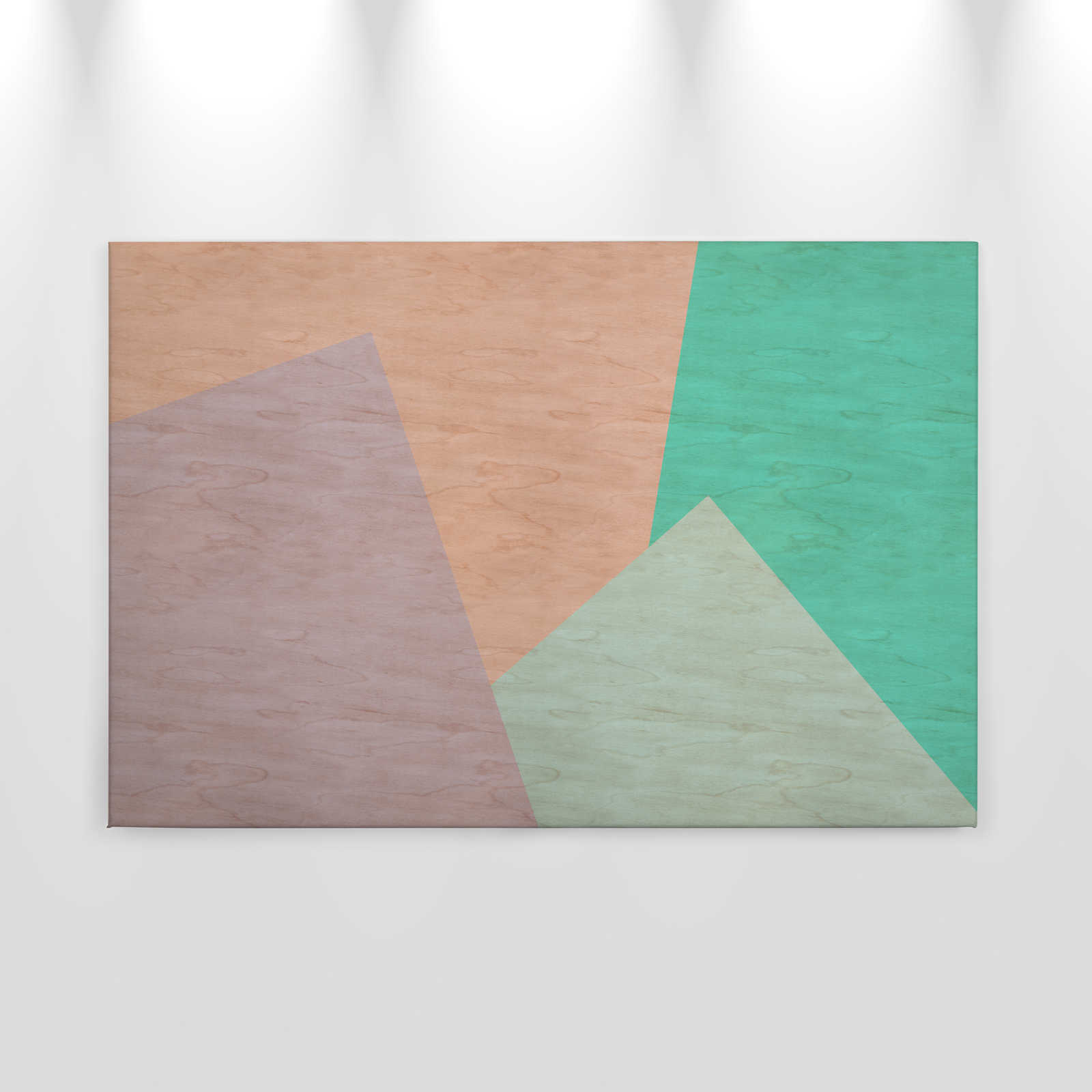             Inaly 1 - Abstract colourful canvas painting in plywood structure - 0.90 m x 0.60 m
        