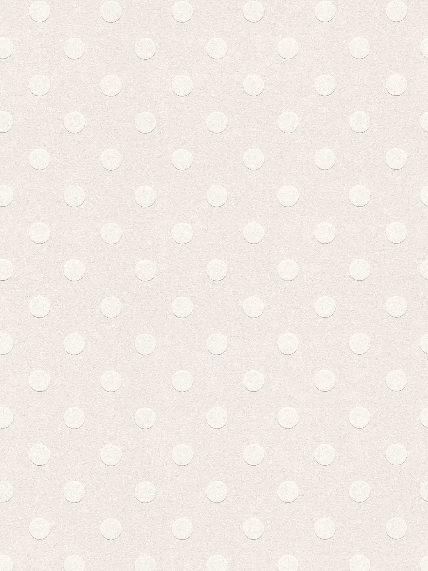 Papier peint à pois Motif Polka Dots - beige, blanc
