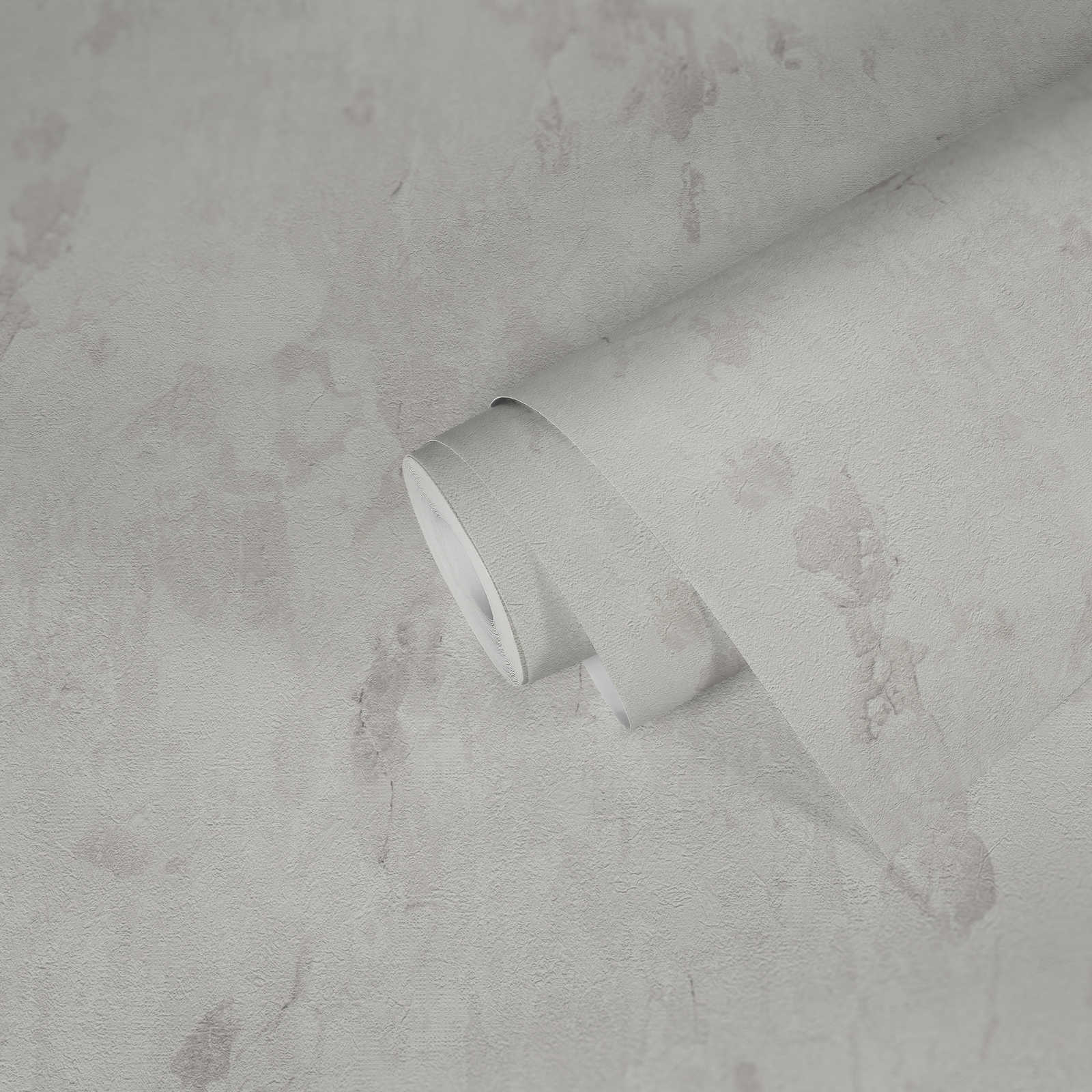             Papier peint intissé au design rustique dans un look usé - crème, gris, blanc
        