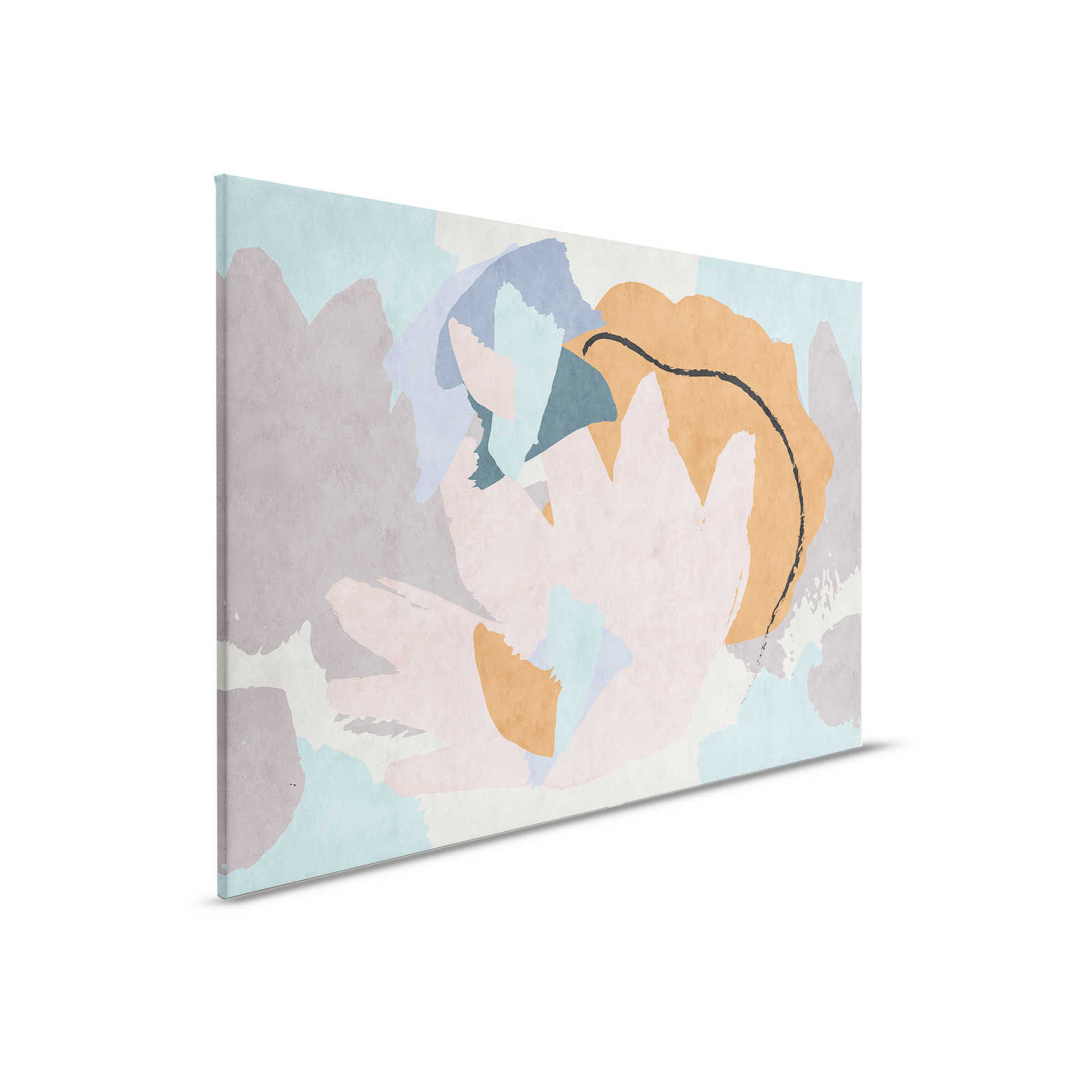         Floral Collage 2 - modern canvas painting abstract art in blotting paper structure - 0,90 m x 0,60 m
    