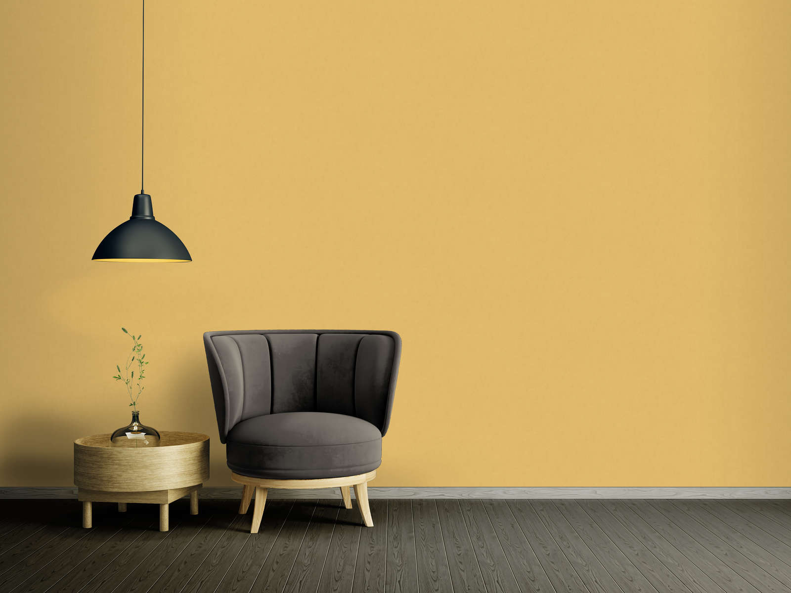             Plain wallpaper in plaster look - yellow
        