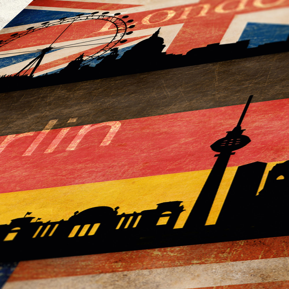             Panneau de papier peint autocollant Metropolen Skyline - Coloré
        