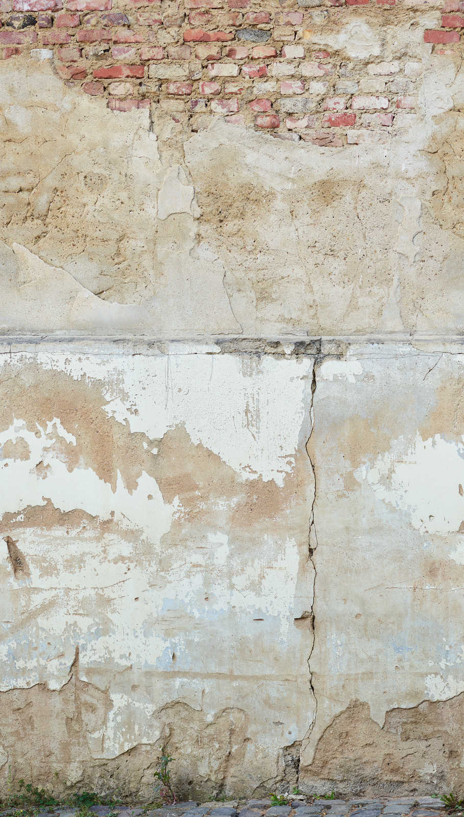             Steenmuurbehang met betonlook in abstracte look - beige, grijs, bruin
        