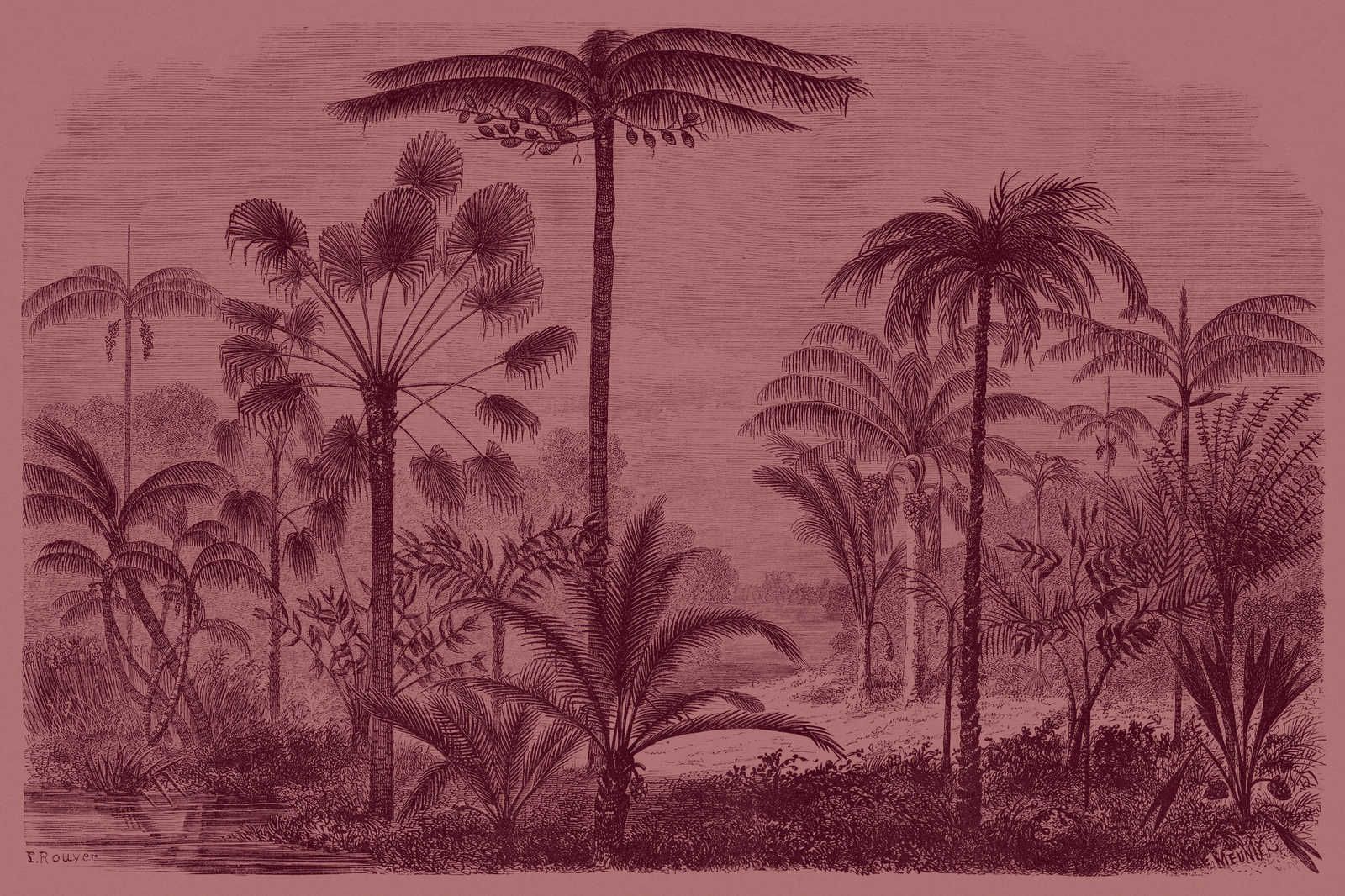             Jurassic 2 - Toile motif jungle gravure sur cuivre - 1,20 m x 0,80 m
        