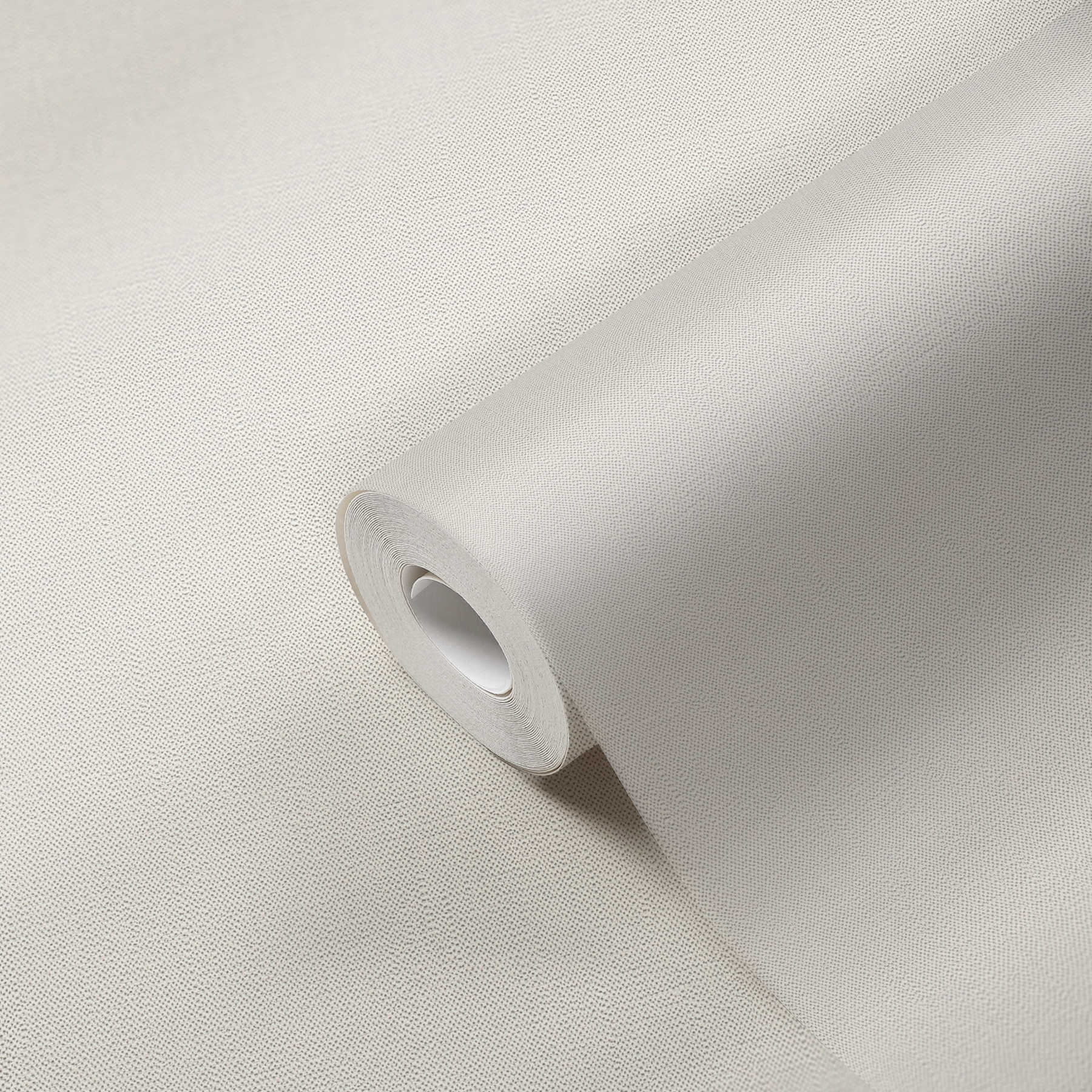             Textiel-look behangpapier greige uni met structuurpatroon
        
