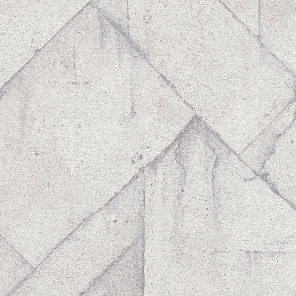             Papier peint à motifs Béton aspect usé & rustique - gris, blanc
        