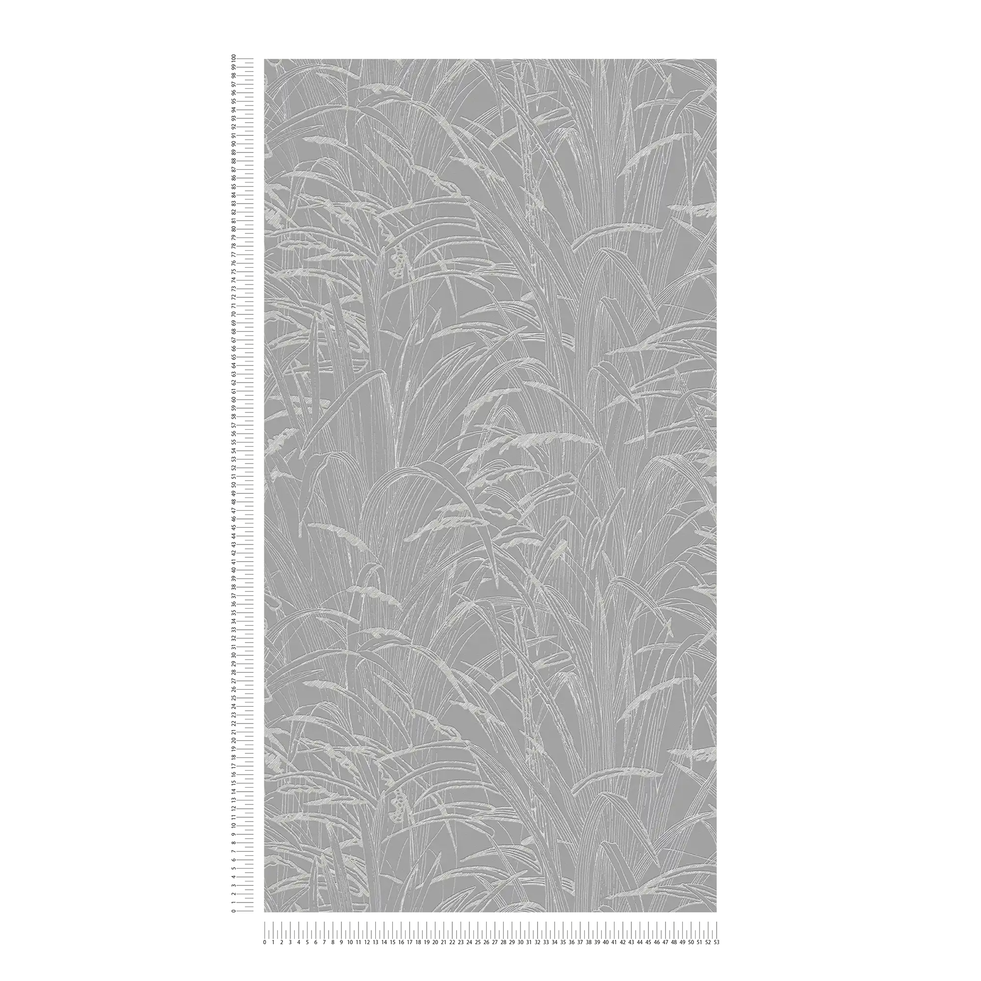            Nature wallpaper reed leaf with metallic colour - grey
        