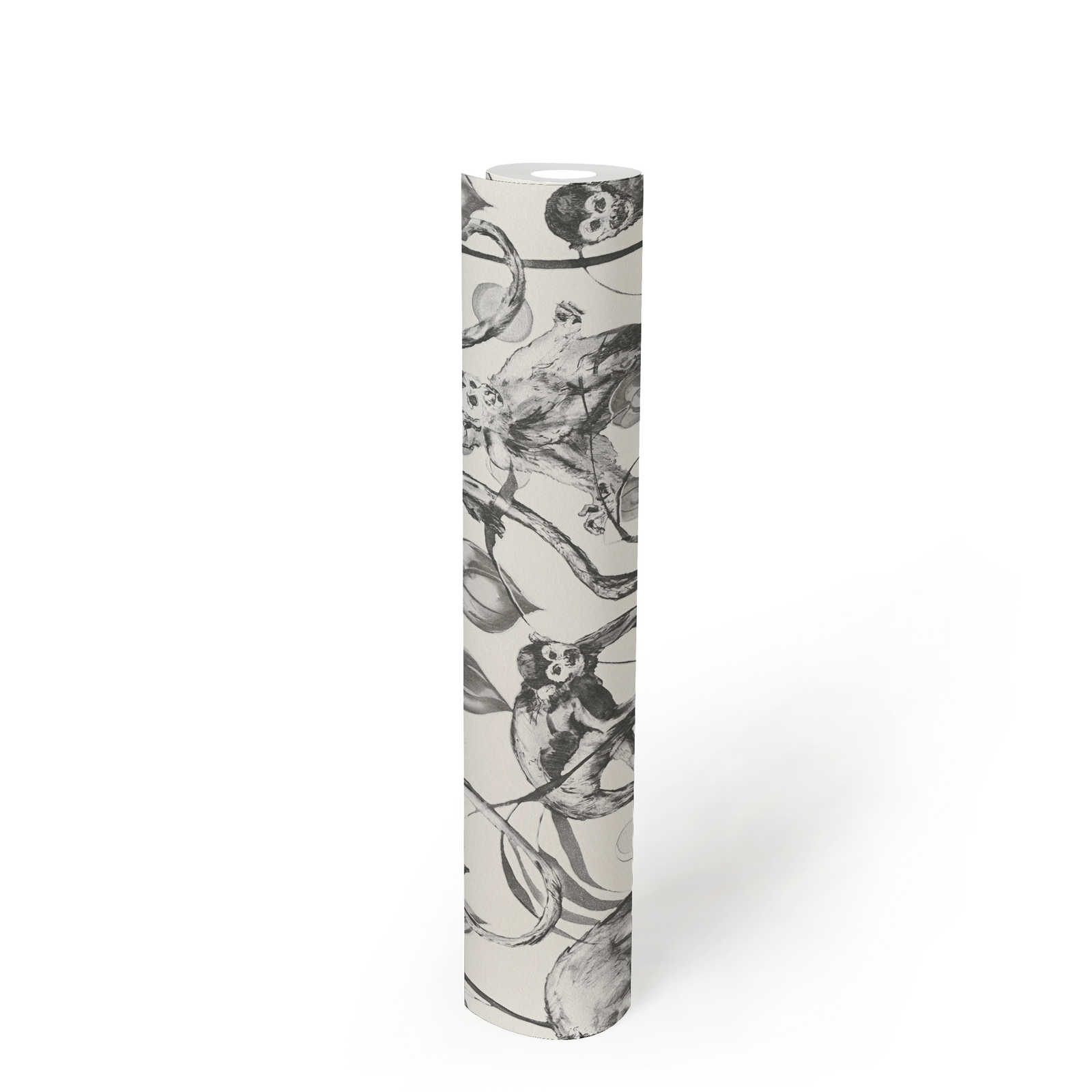             MICHALSKY papier peint intissé noir et blanc motif singe
        