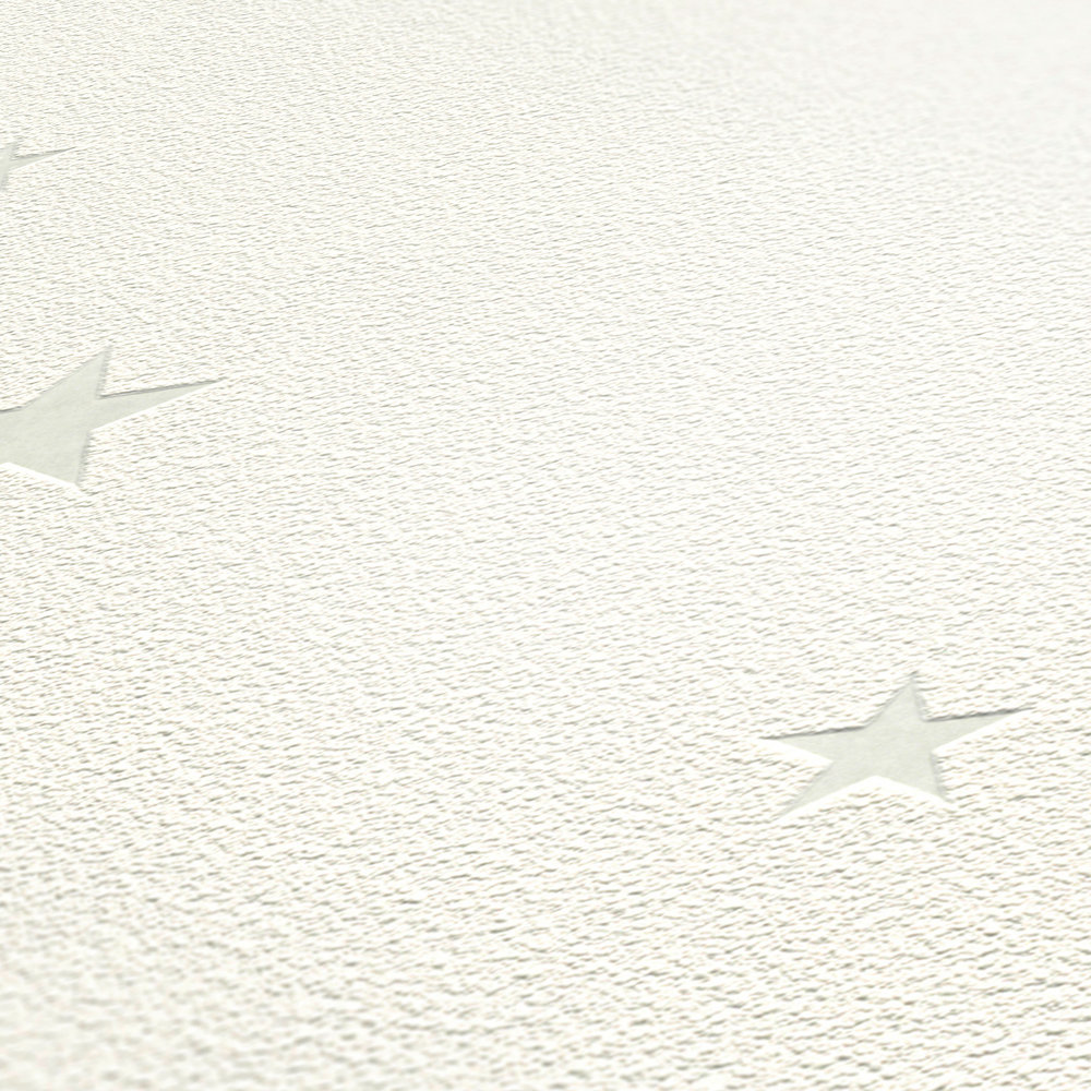             Glow effect nursery wallpaper with luminescent stars - white
        