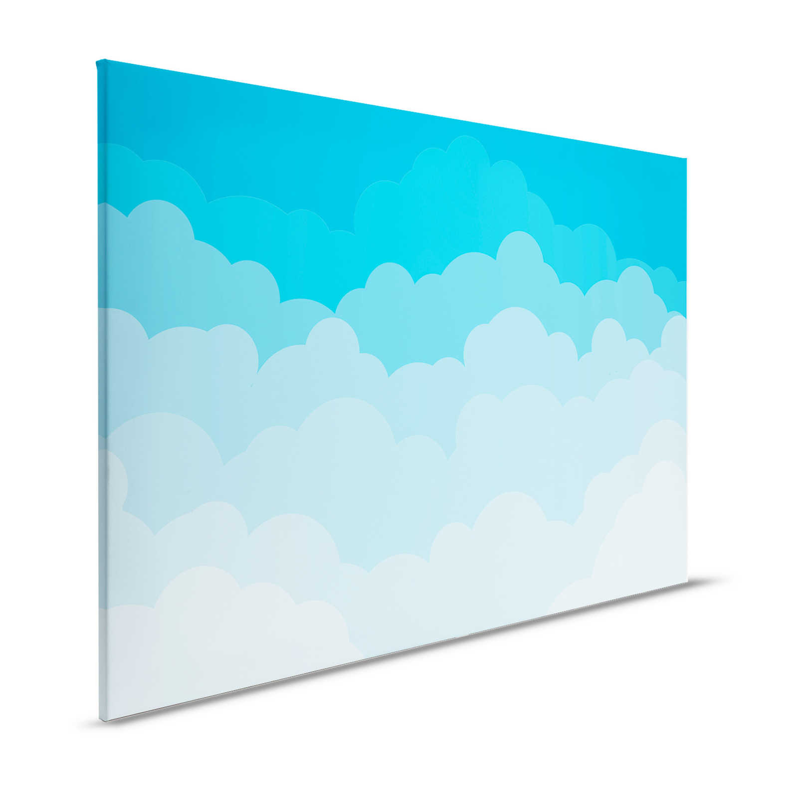 Toile Ciel avec nuages style bande dessinée - 120 cm x 80 cm

