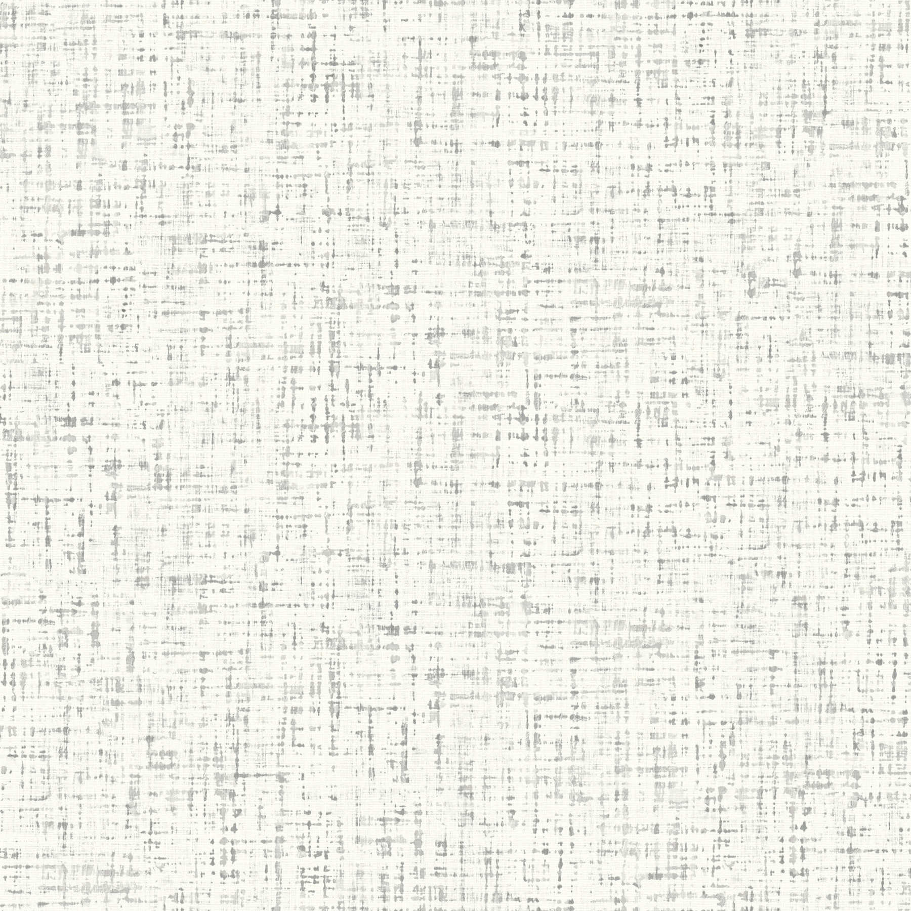 Non-woven wallpaper mottled textile look tweed design - white, grey
