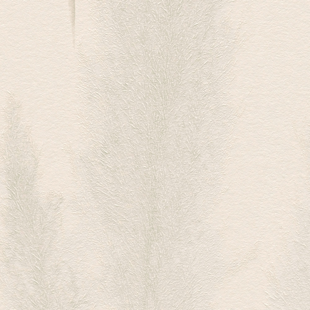             Pampas gras patroon behang - beige, grijs, wit
        