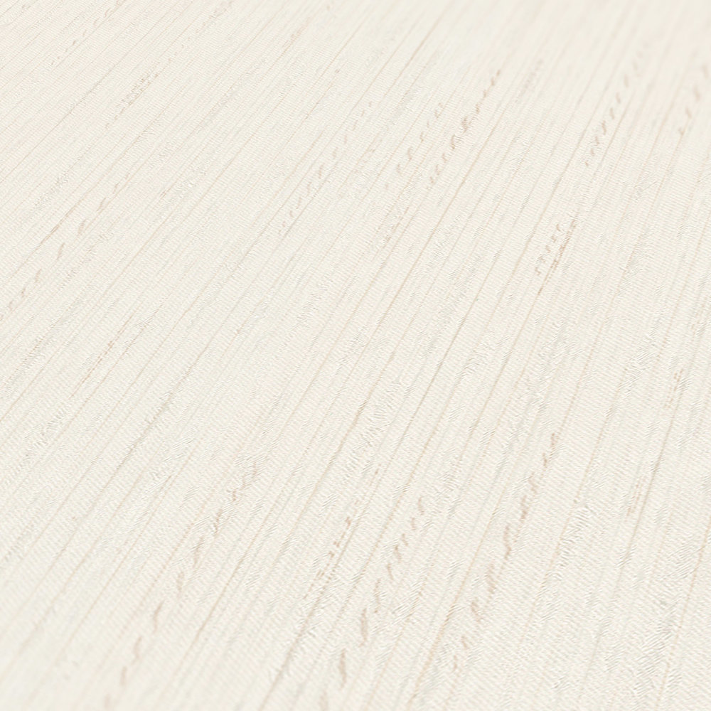             Papier peint rétro avec motif discret en texture tissée - Crème
        