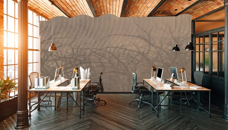             Mural de pared con diseño de olas y efecto 3D - Marrón, Gris
        