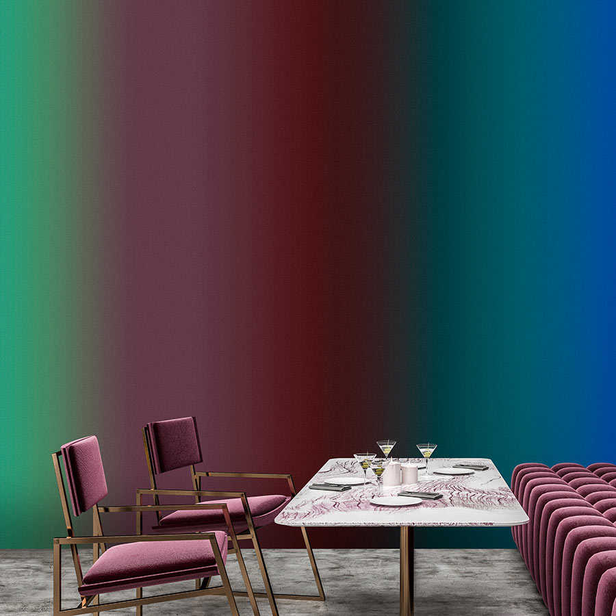 Over the Rainbow 2 - papel pintado fotográfico con degradado y diseño de rayas de colores
