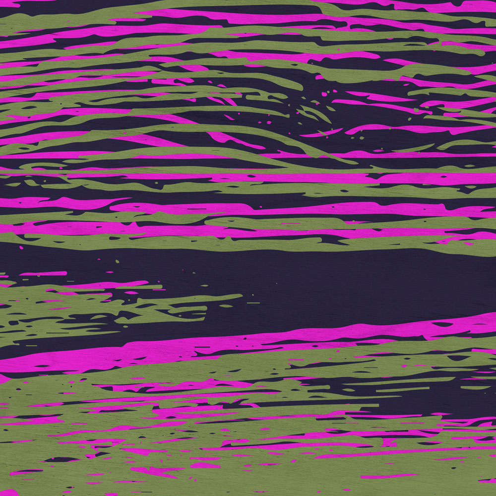             Kontiki 2 - Papier peint panoramique veines de bois néon, rose & noir
        