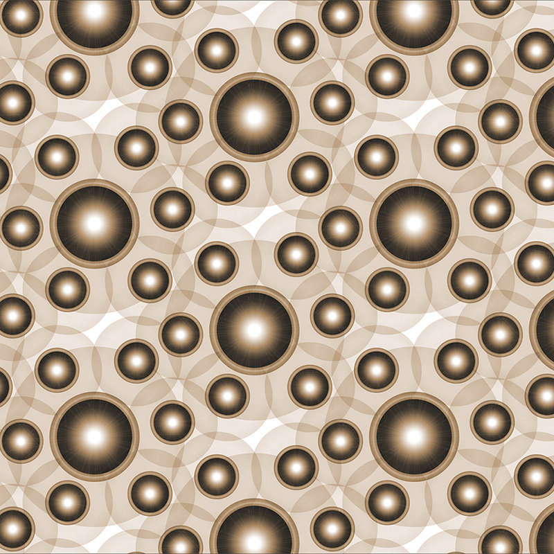         Photo wallpaper geometric circle & dot design - brown, white, orange
    