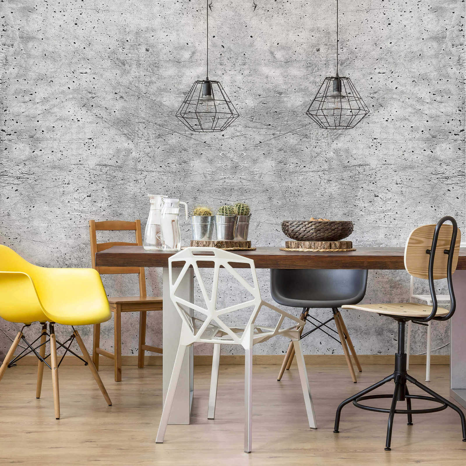             Concrete optics photo wallpaper with structure design - grey
        