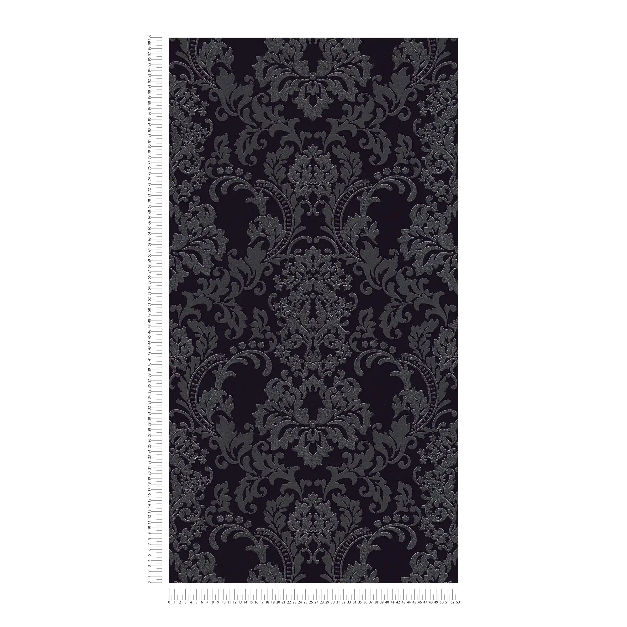             Baroque wallpaper with glitter effect - black
        