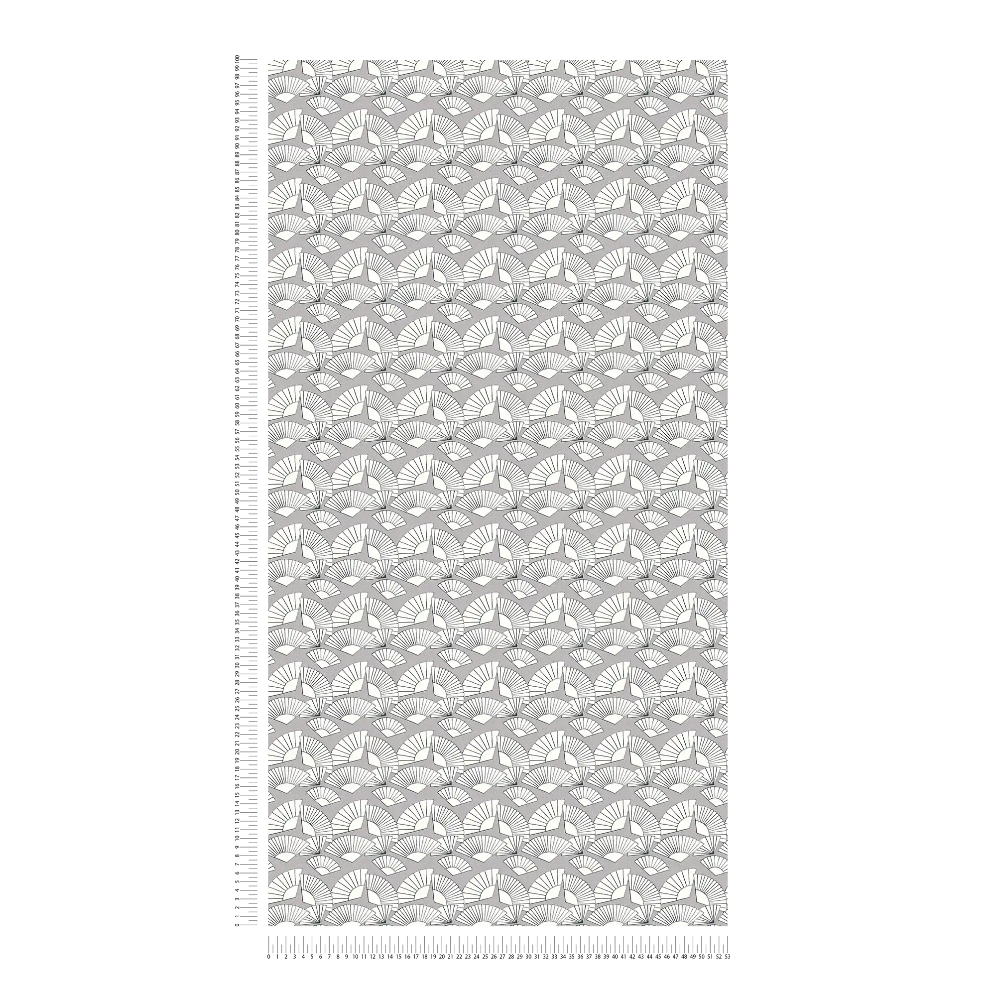             Wallpaper Karl LAGERFELD fan pattern - metallic, white
        