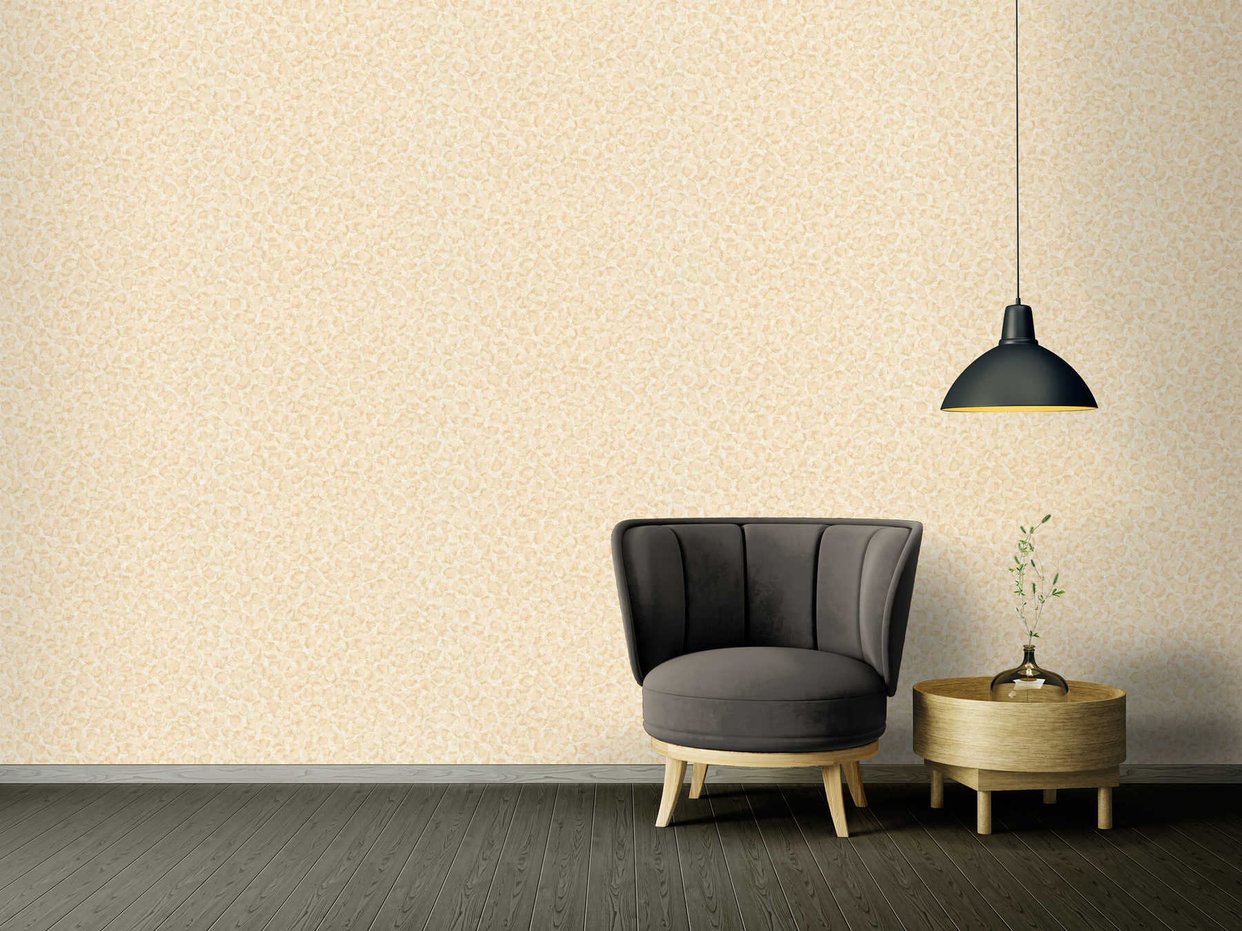             Polka dots wallpaper with spots design in ethnic style - beige
        