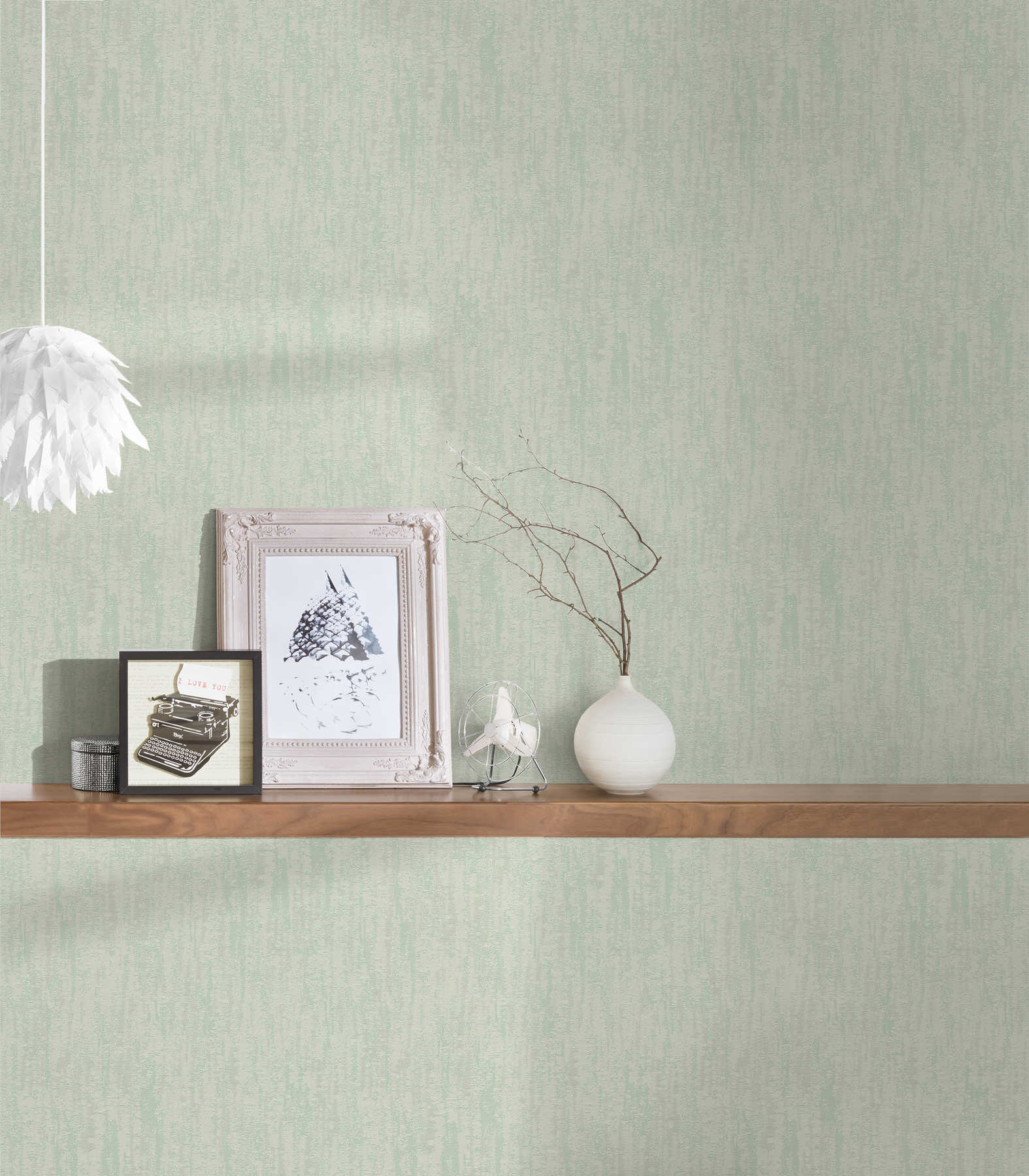             wallpaper mottled with colour hatching & textured pattern - green
        
