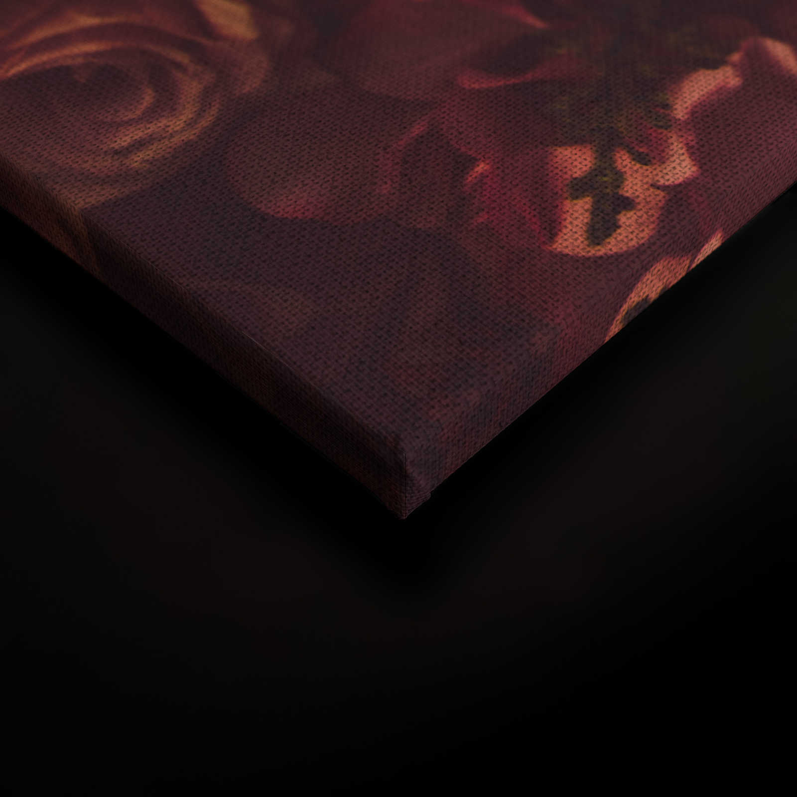             Canvas with romantic rose motif in linen look - 0.90 m x 0.60 m
        