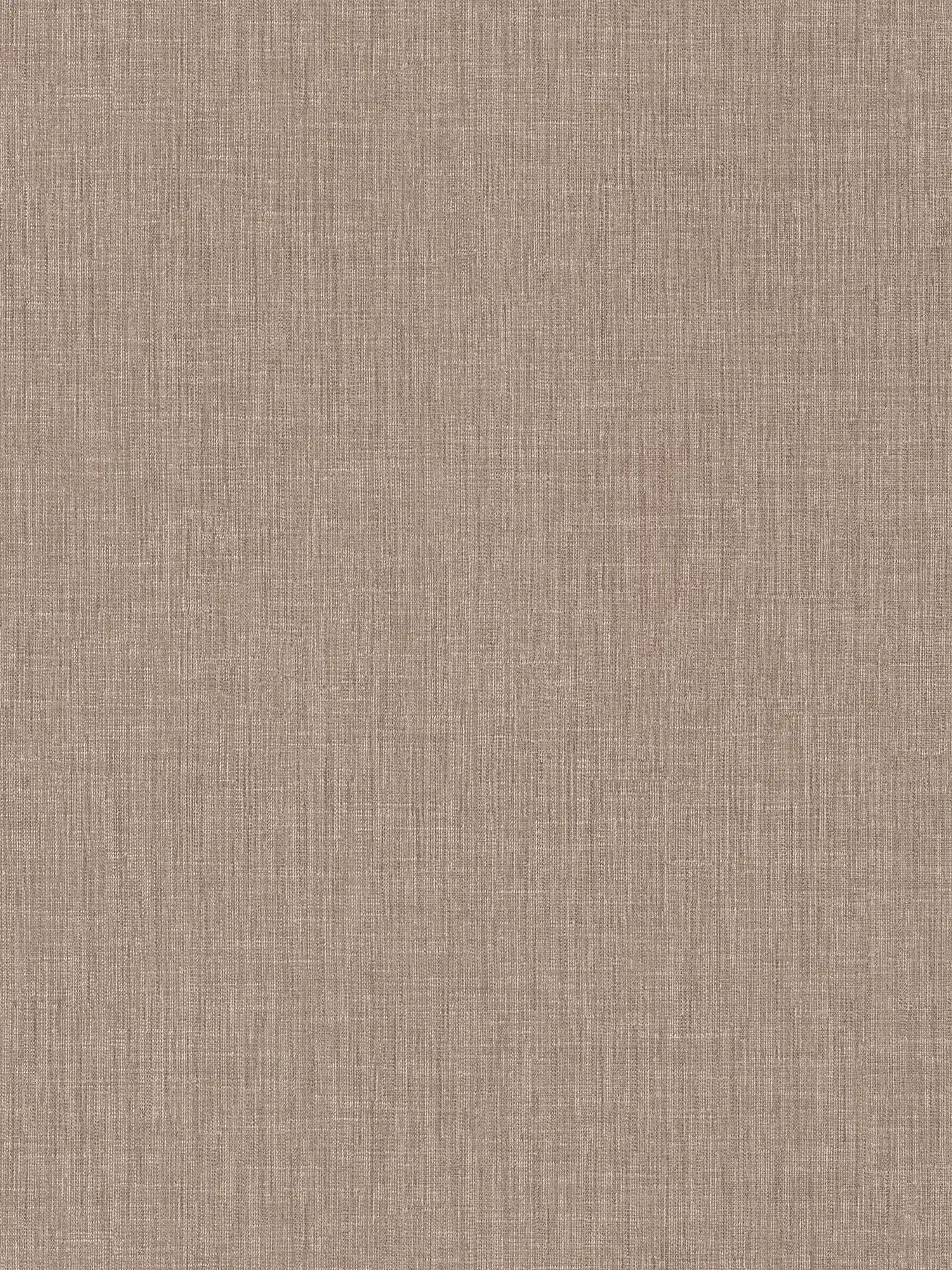 Non-woven wallpaper linen look with tone-on-tone pattern - brown, cream
