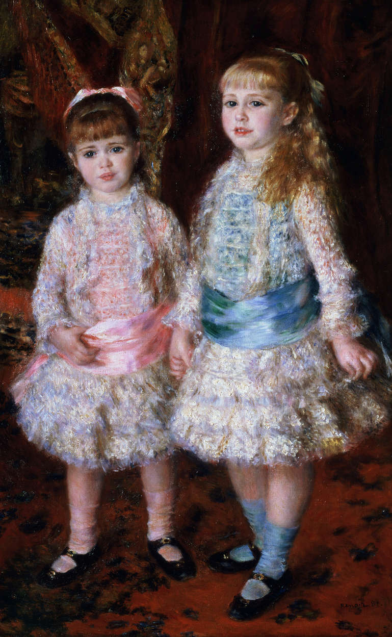             De meisjes van Cahen d'Anvers" muurschildering van Pierre Auguste Renoir
        