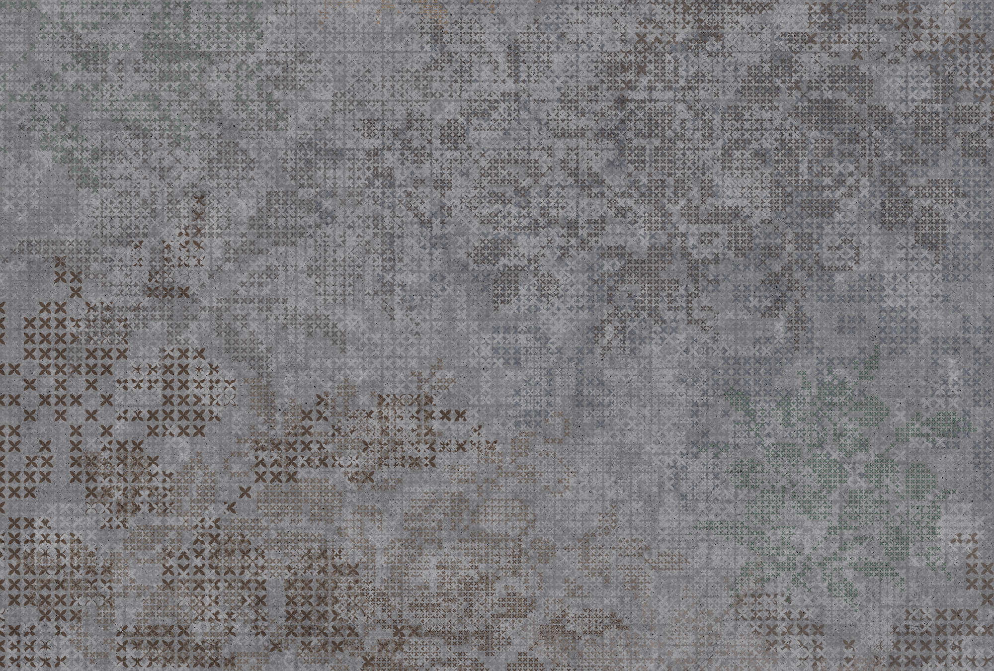             Photo wallpaper cross pattern in pixel style - grey, black
        
