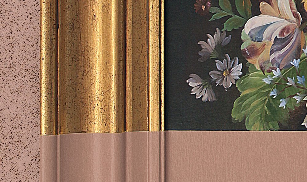             Frame 2 - papier peint à structure essuyée œuvre d'art repeinte, cuivre - cuivre, rose | Premium intissé lisse
        