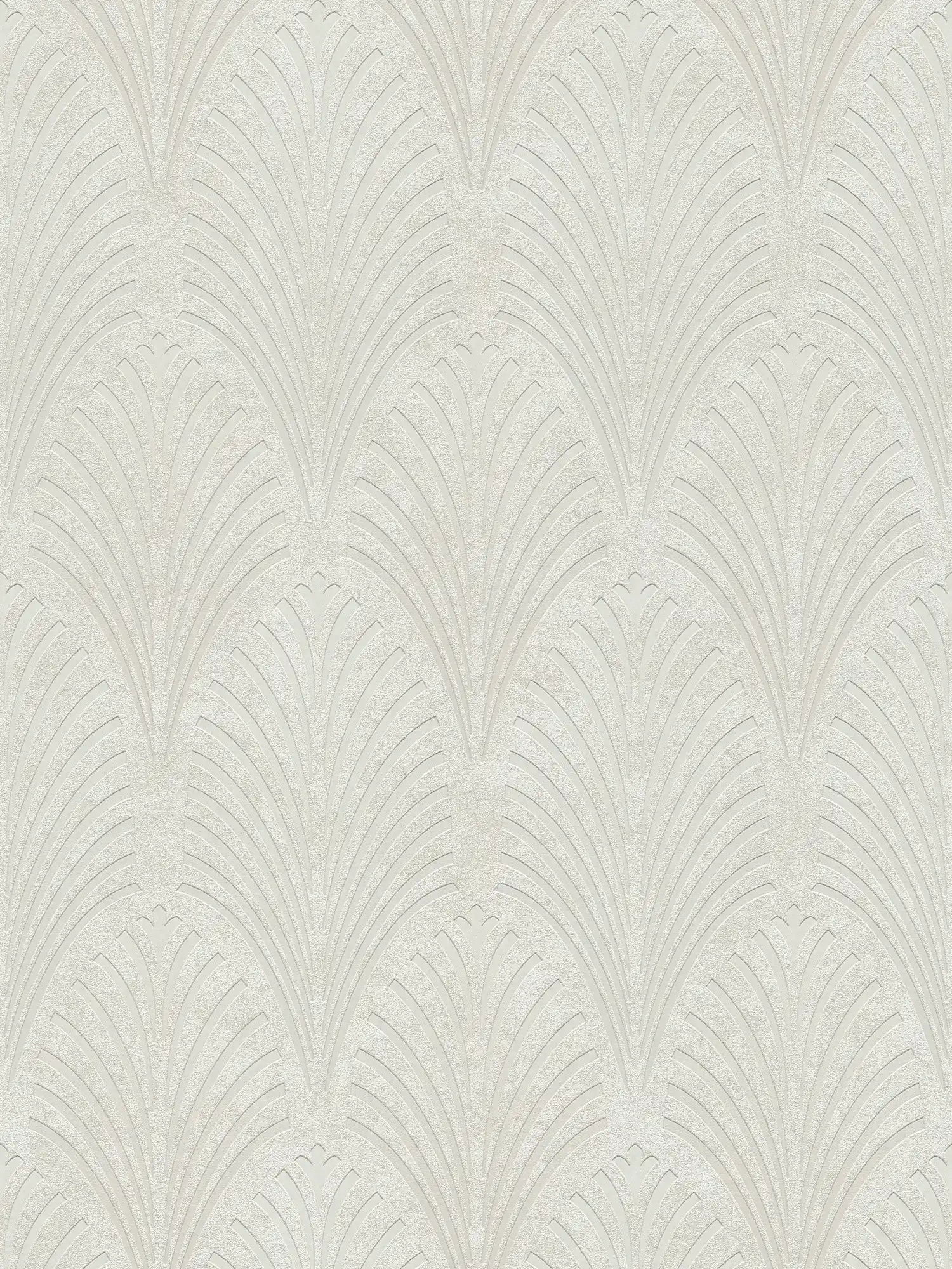 Papel pintado retro estilo Art Deco con motivos geométricos - crema, gris, beige
