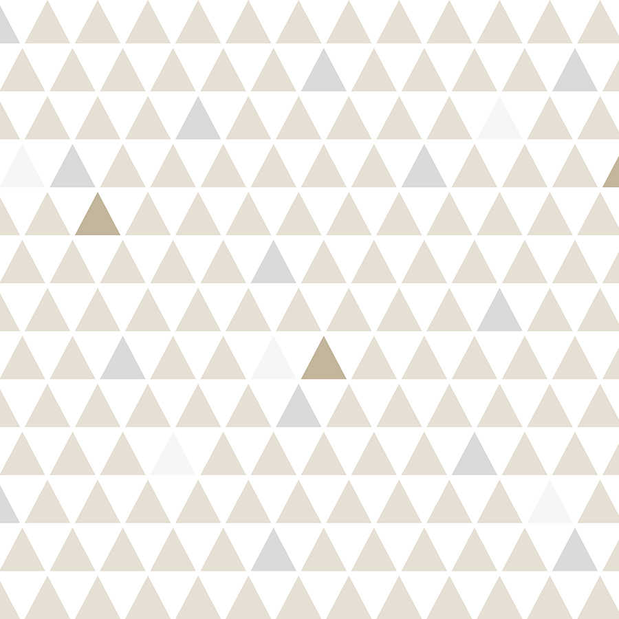 Papel pintado de diseño pequeños triángulos amarillos sobre vellón liso nacarado
