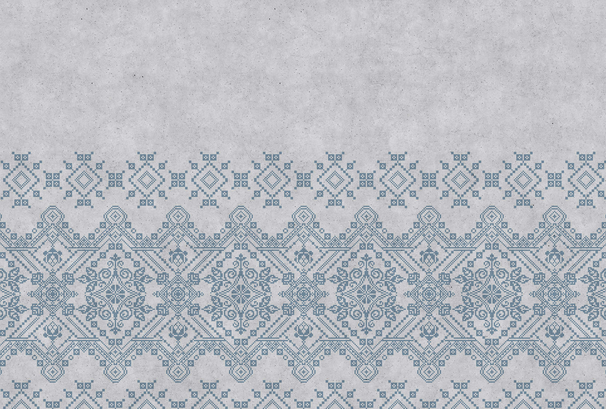             Papier peint avec motif scandinave brodé - gris, bleu
        