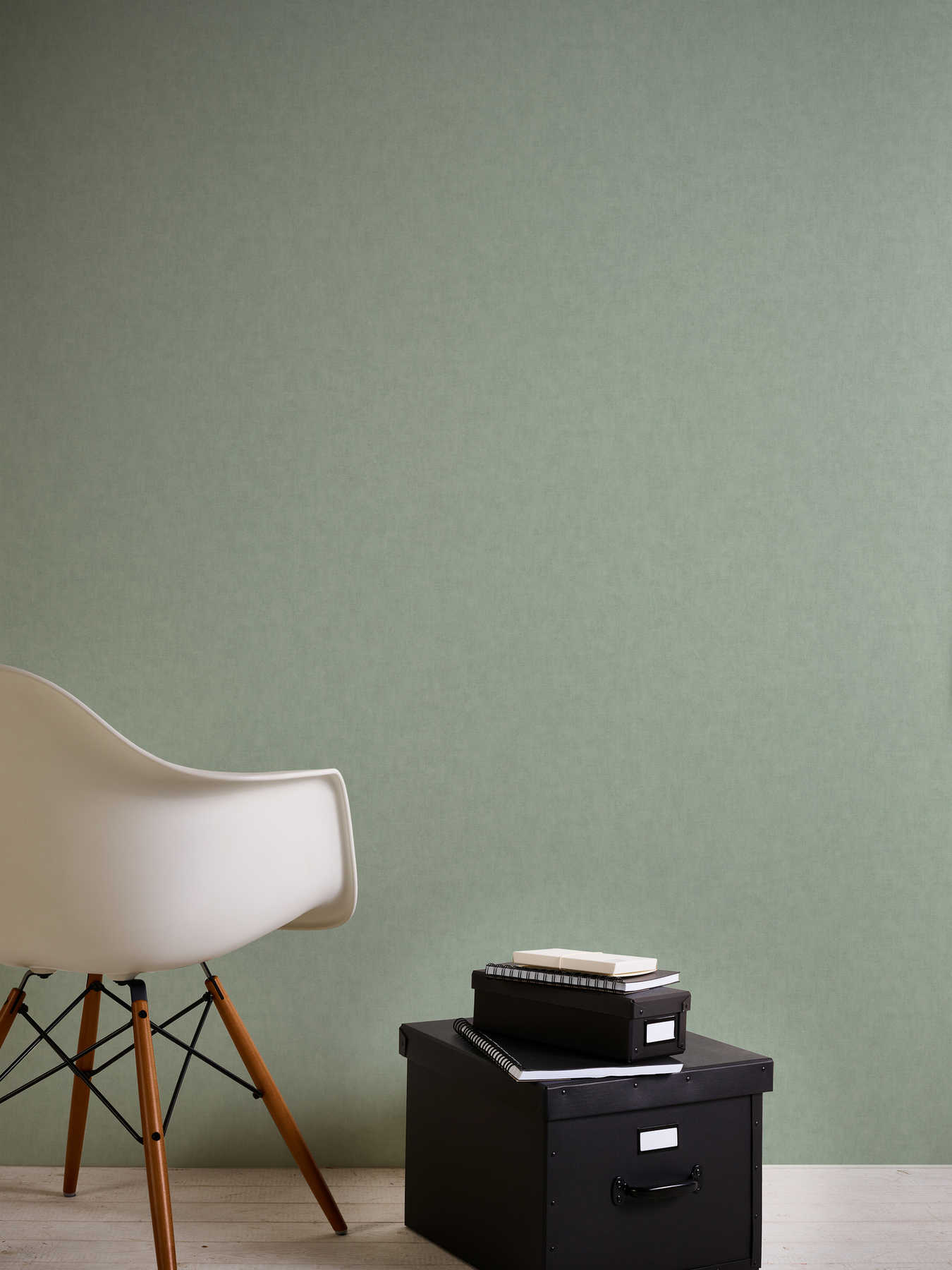             Non-woven wallpaper textile look Scandinavian style - grey, green
        
