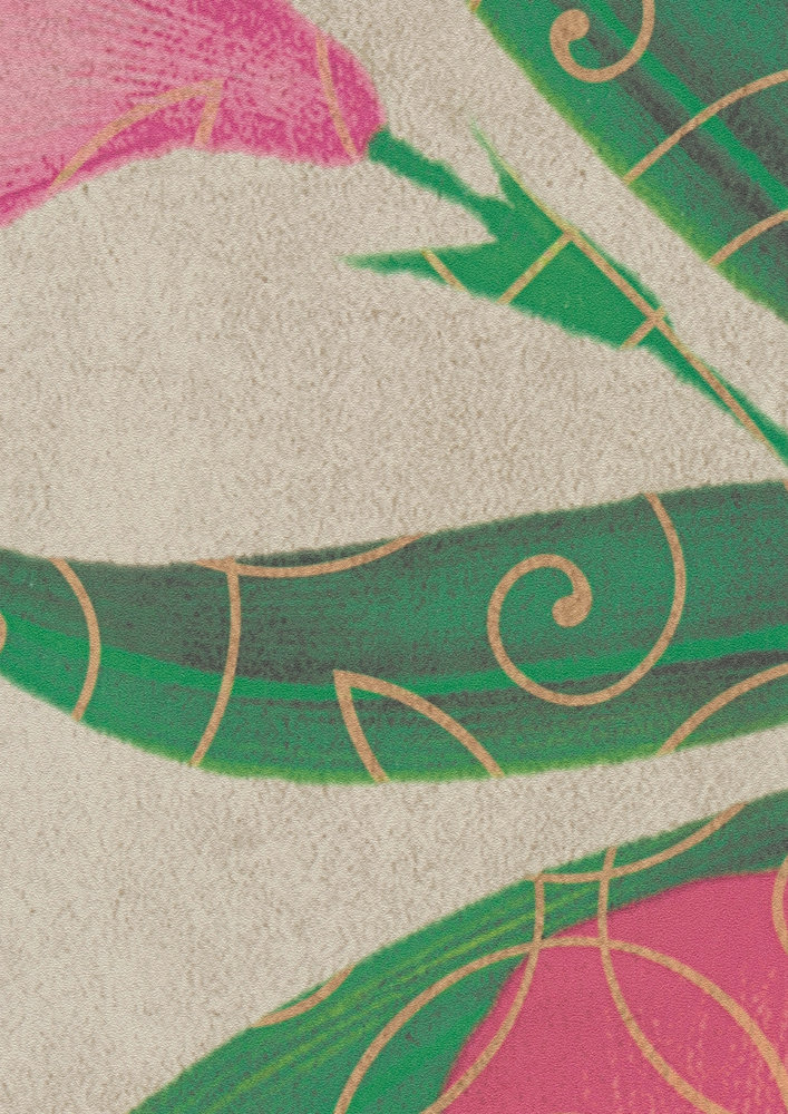             Papeles pintados novedad | Papel pintado motivo loros con flores en estilo arte
        
