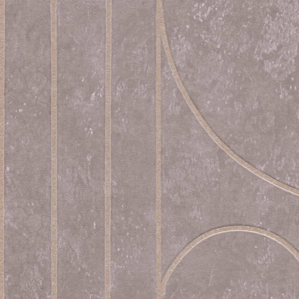             Tile look wallpaper art deco design marbled - grey, metallic
        