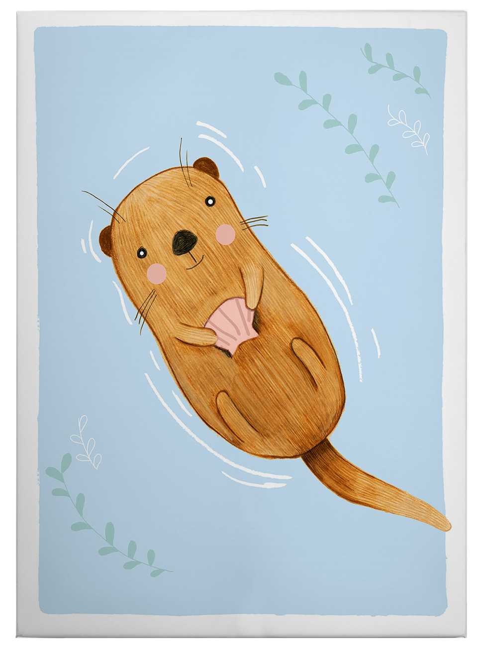             Loske Canvas print swimming otter, cartoon
        