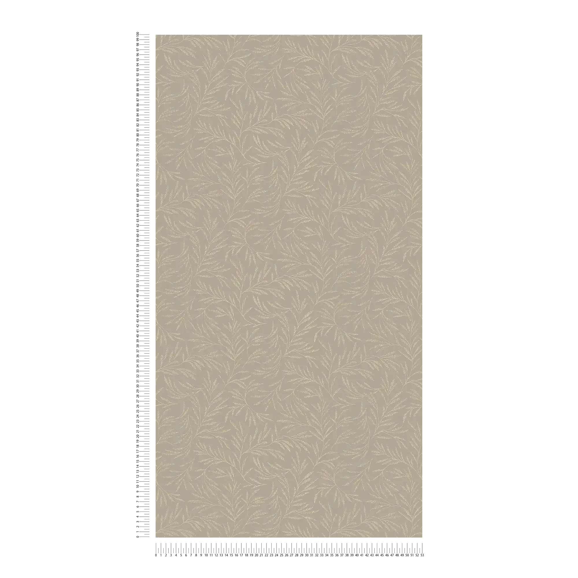             Papier peint à motifs Feuilles métalliques rinceaux - marron, gris
        