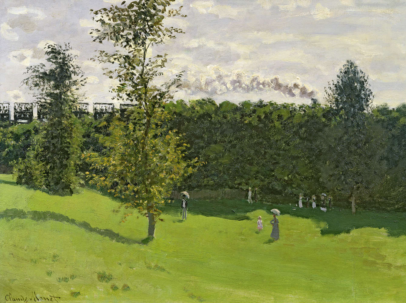             Papier peint panoramique "Train à la campagne" de Claude Monet
        