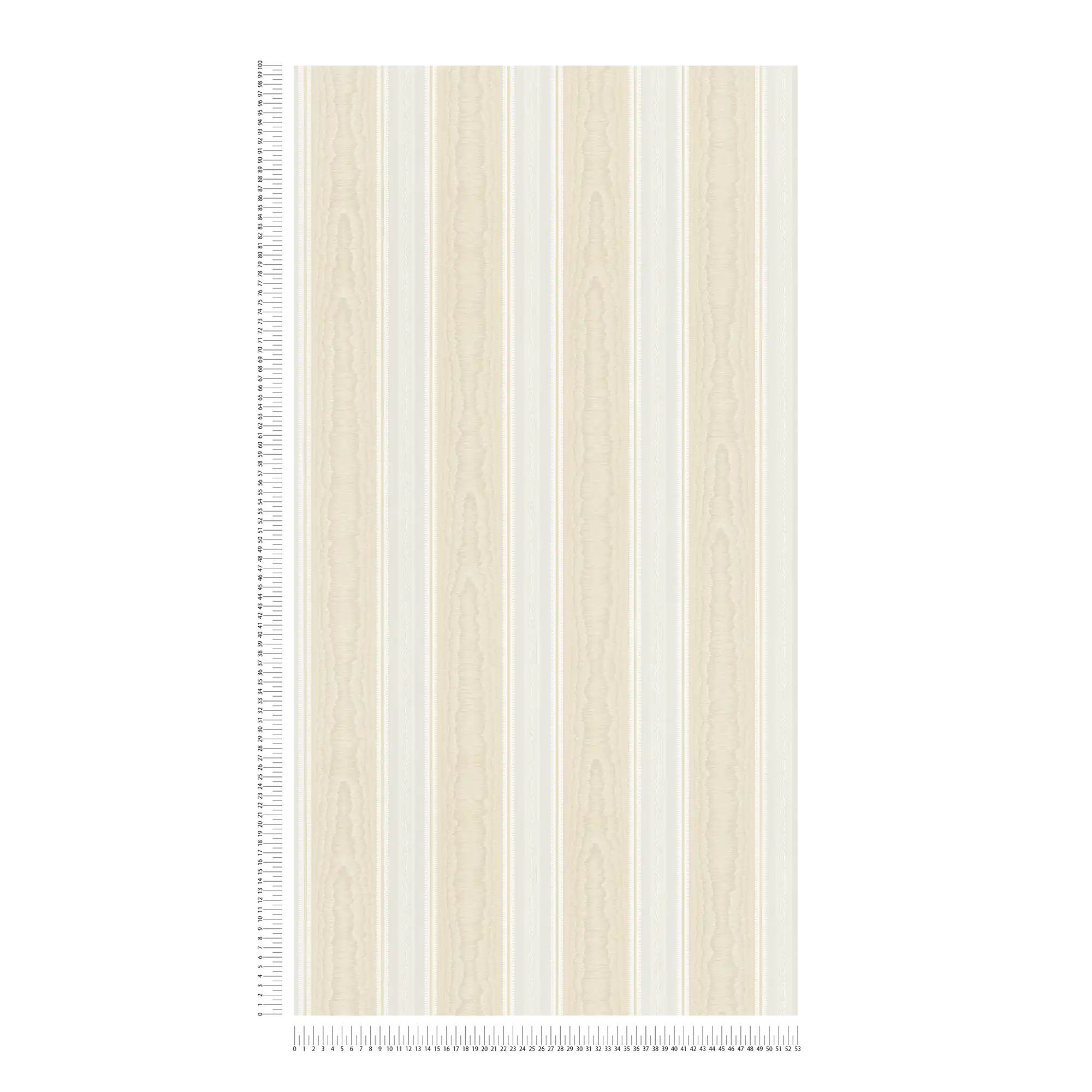             Gestreept behang met zijde moiré effect - beige, wit
        