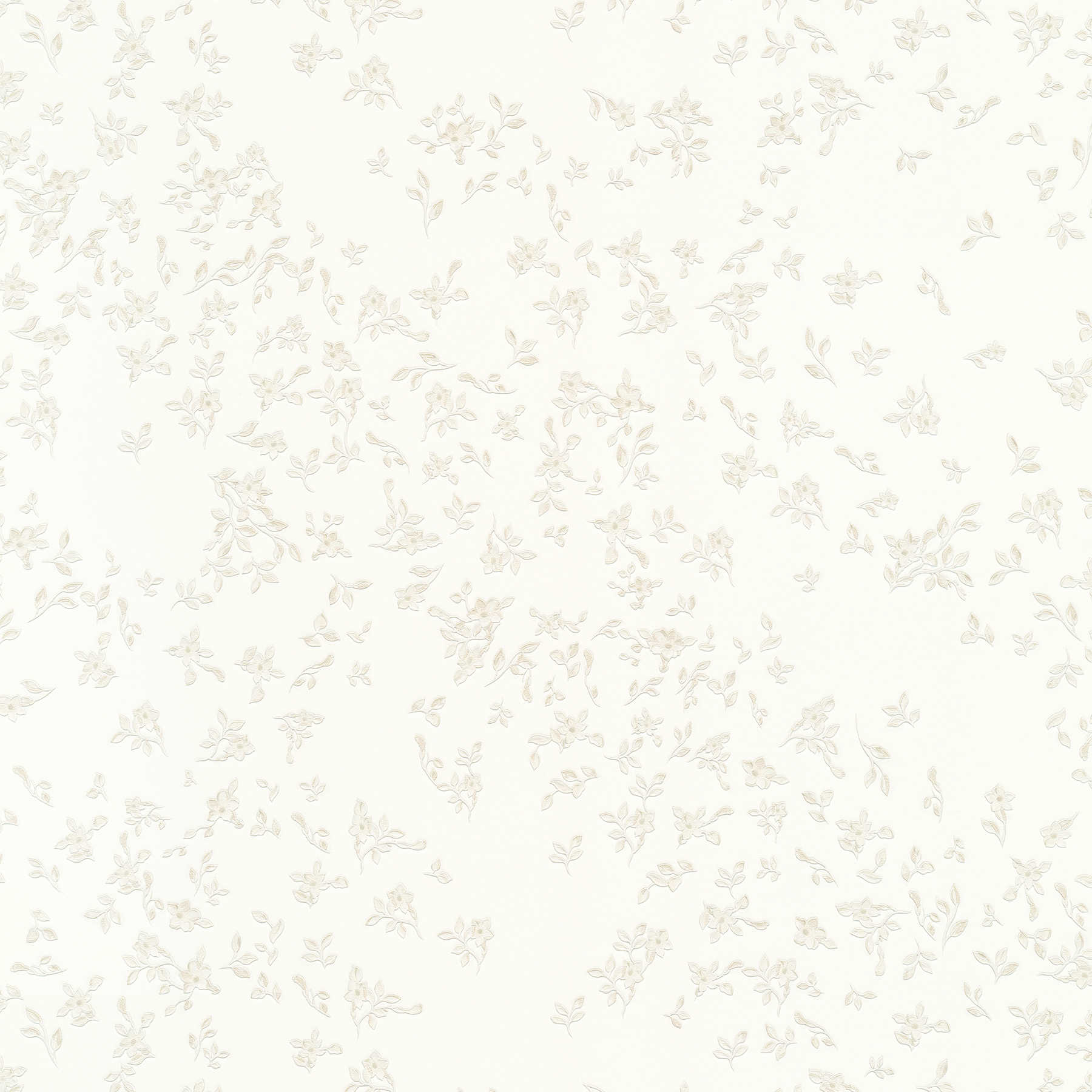 Papier peint VERSACE clair avec petites fleurs - Crème

