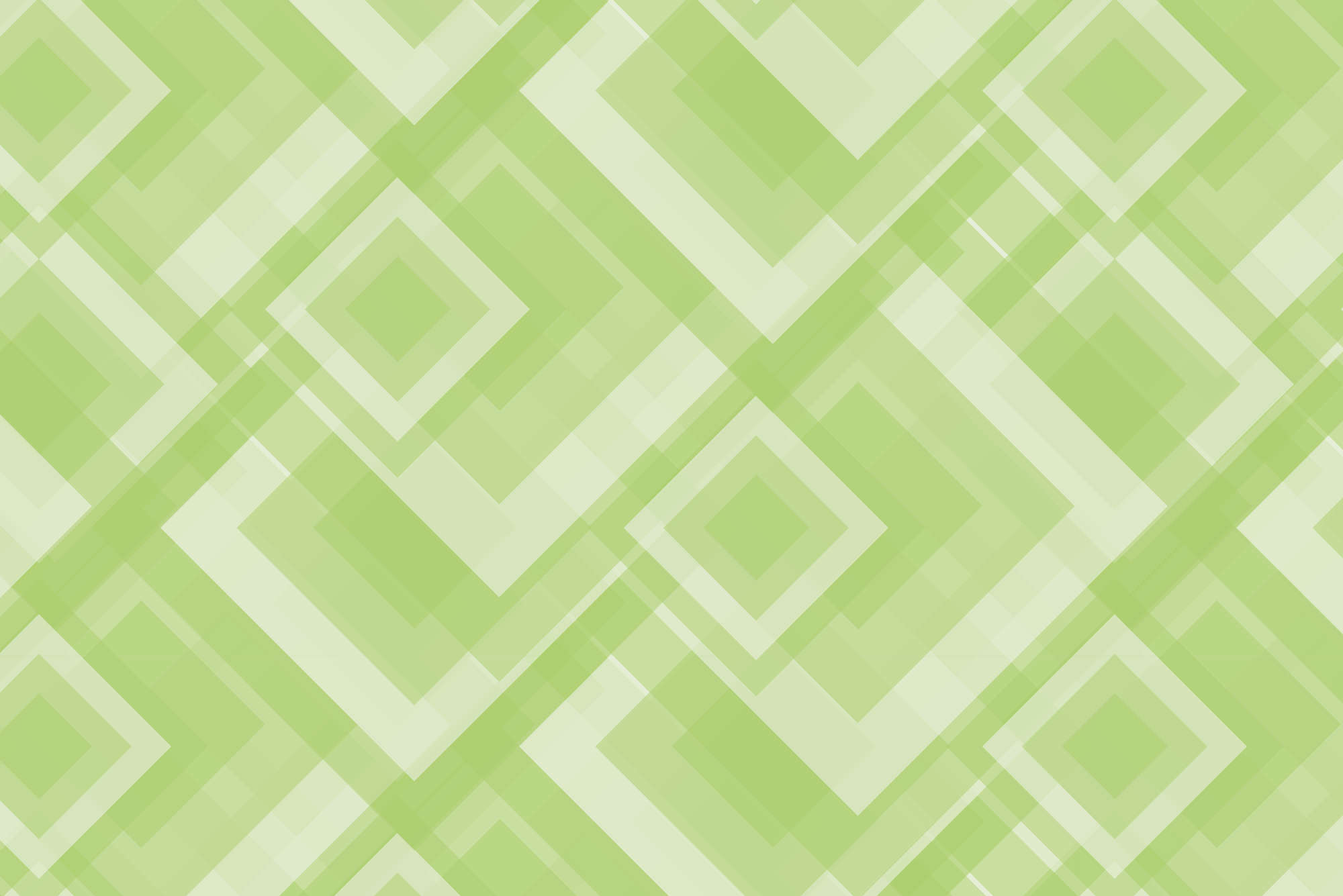             Papel pintado de diseño con cuadrados superpuestos de color verde sobre vellón liso nacarado
        