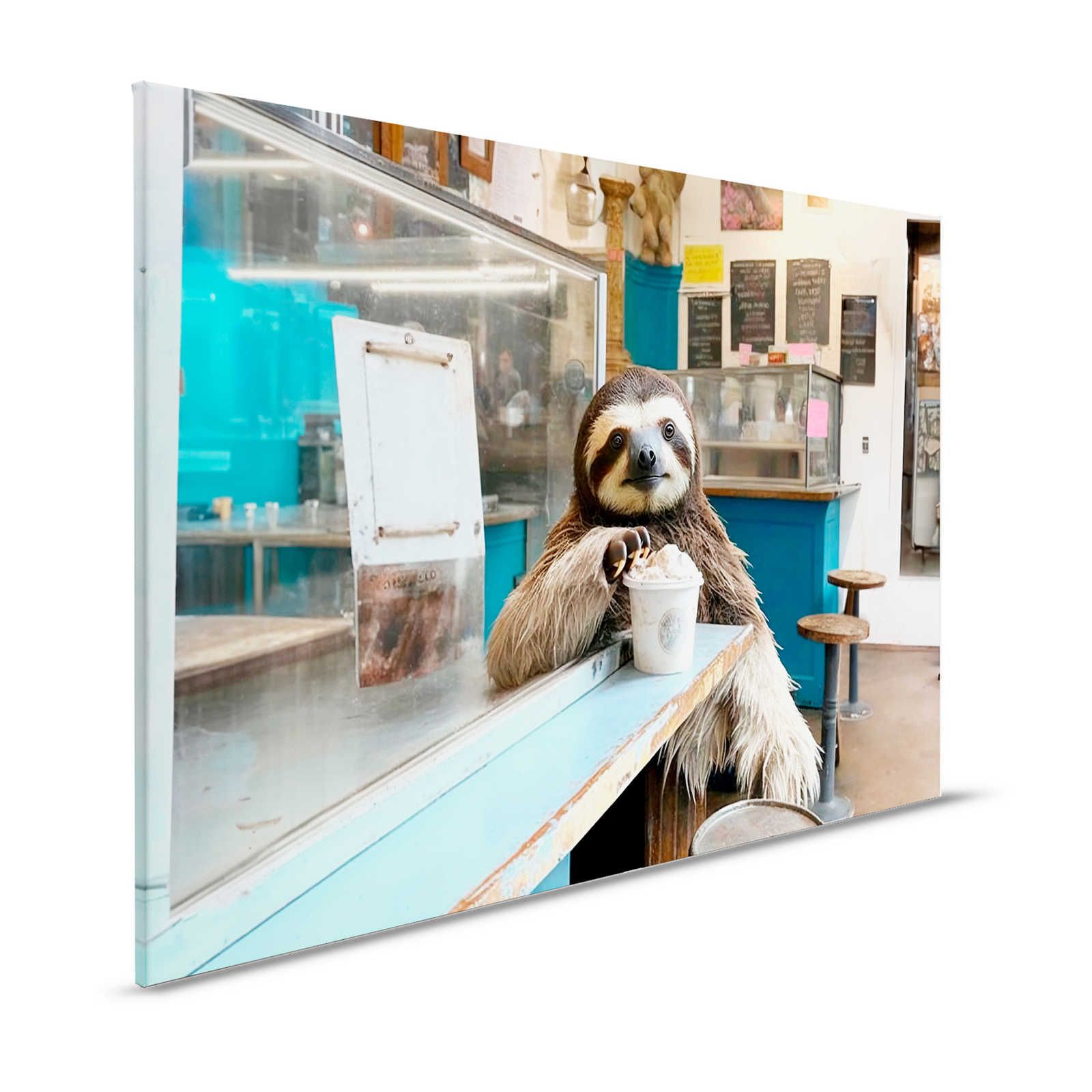 KI Canvas painting »icy sloth« - 120 cm x 80 cm
