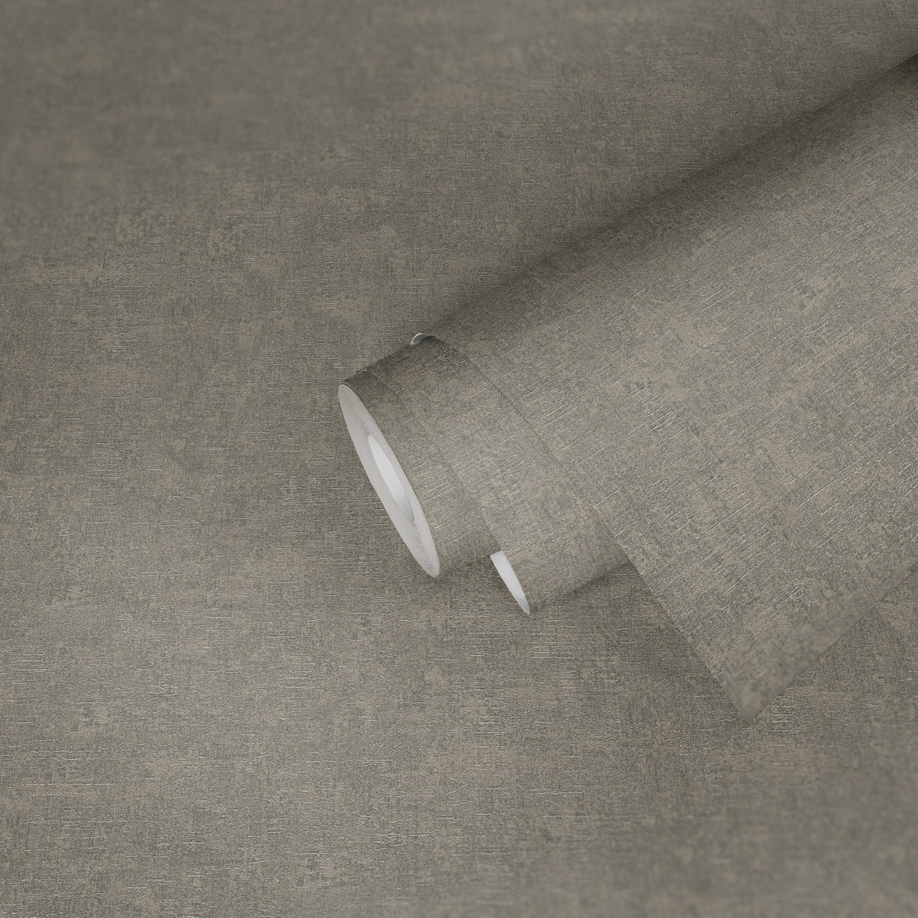             Silver grey plain wallpaper with concrete plaster look - beige, grey
        