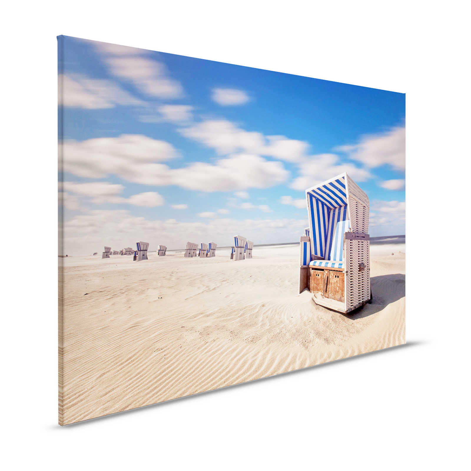 Beach Chair Canvas Painting Beach with Clouds Sky - 1.20 m x 0.80 m
