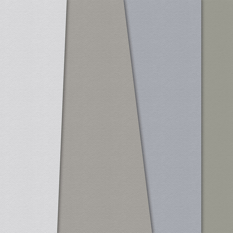 Gelaagd papier 4 - Bonte minimalistische muurschildering in handgemaakte papiertextuur - Blauw, Crème | Premium glad fleece
