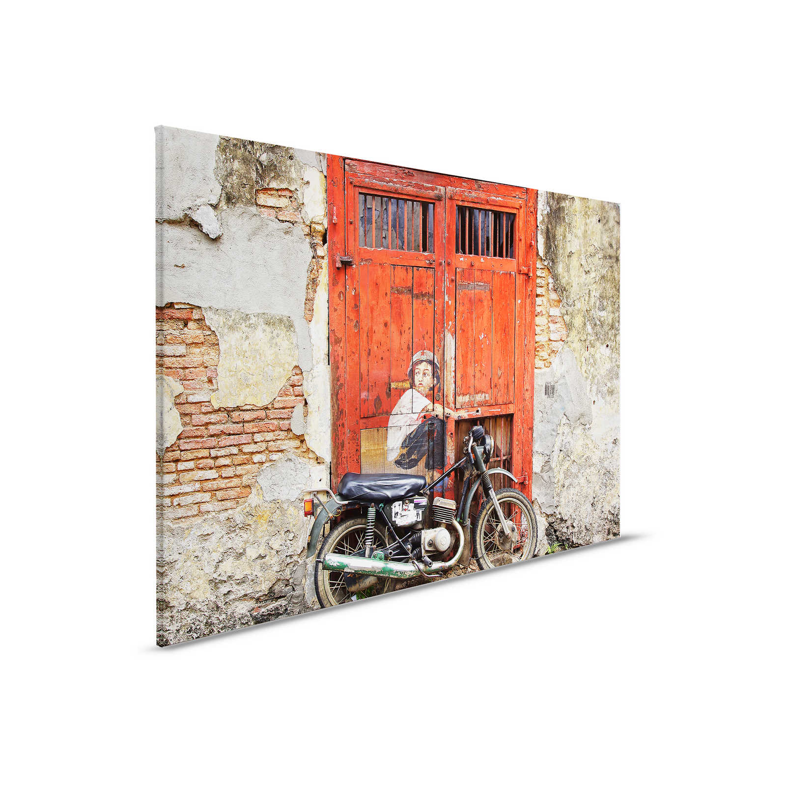         Canvas painting Vintage Door with Wall & Motorbike - 0,90 m x 0,60 m
    