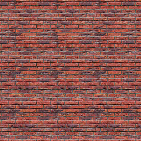 Red brick pattern mural with symmetrical design

